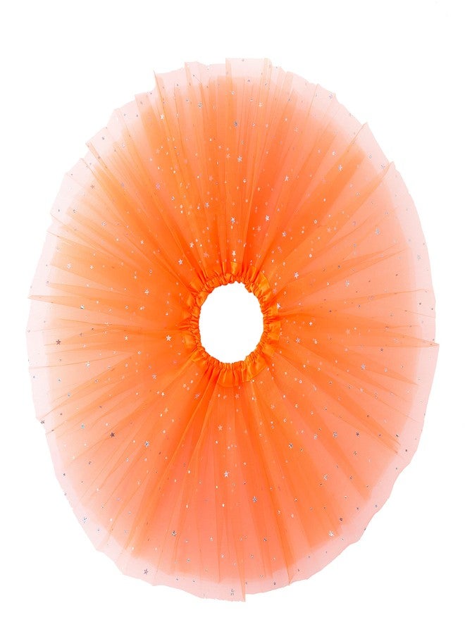 Jastore® Girls Layered Stars Sequins Tutu Skirt Princess Ballet Dance Dress (Orange) - Image 2